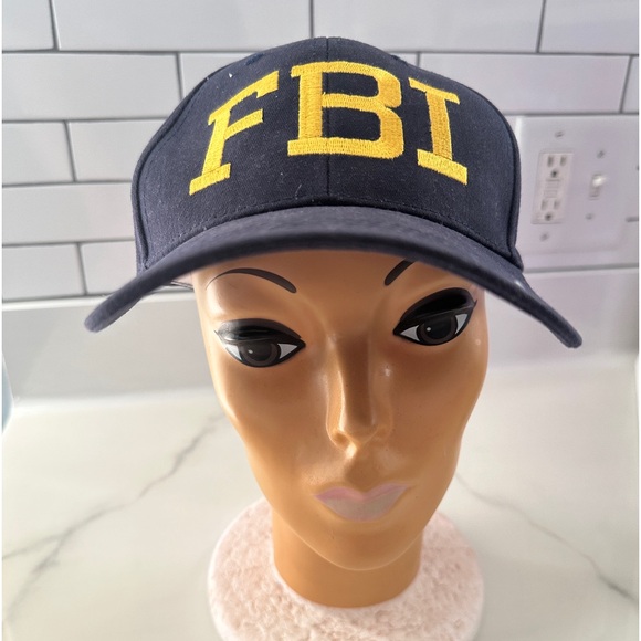 Accessories | Fbi Hat One Size Fits All Yellow Letters On Blue ...